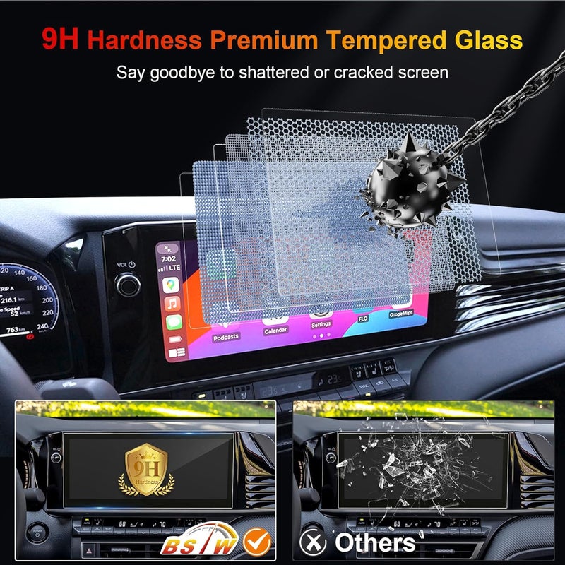 BSTW for 2025 Camry Screen Protector 12.3-In for 2025 2026 Toyota Camry XLE XSE 12.3" Touchscreen for 2025 Toyota Camry 9th Gen Hybrid EV Accessories Tempered Glass Protective Film - Image 4